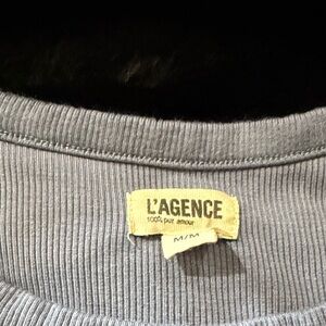 L'AGENCE Slate Ribbed Knit Top super soft worn once